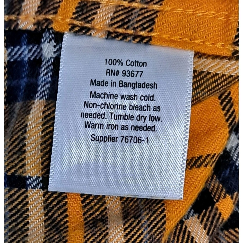 Mutual Weave Men's Orange Plaid Flannel LS Shirt Size M - Picture 5 of 7